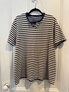 Signature Blue and White Striped Short-Sleeve Shirt